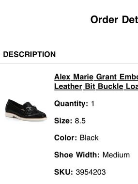 Alex Marie Black Embossed Leather Bit Loafers